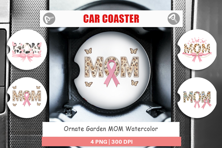Ornate Garden MOM Car Coaster