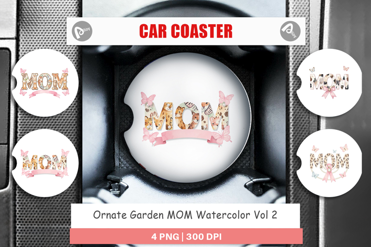 Ornate Garden MOM Car Coaster