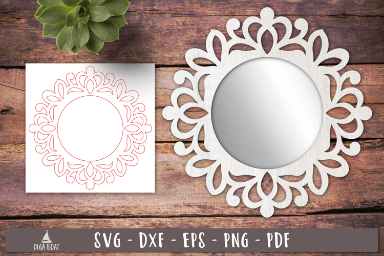 Ornate Round Frame SVG Design Laser Cut design