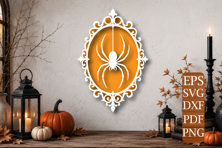 Ornate Spider Frame Laser Cut SVG