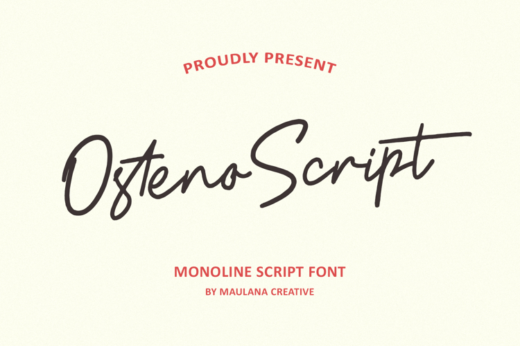 Osteno Monoline Script Font