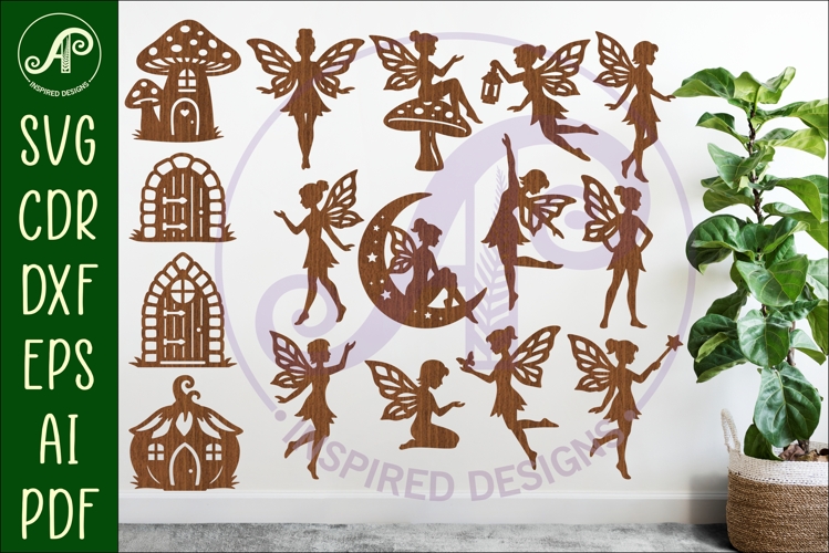 Fairies and Houses silhouettes Bundle x 16