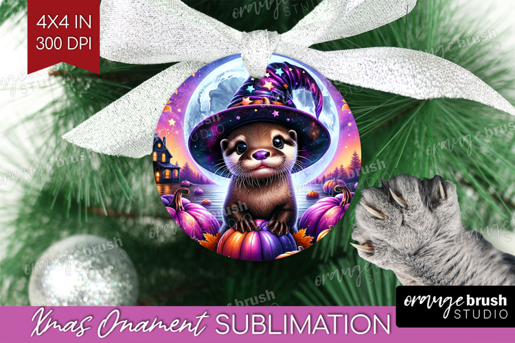 Otter Halloween Ornament PNG Cute Animal PNG Sublimation