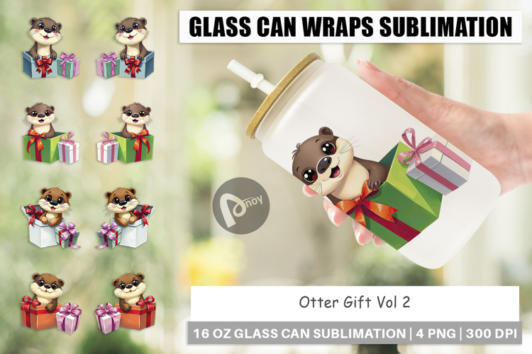 Glass Can Otter Gift