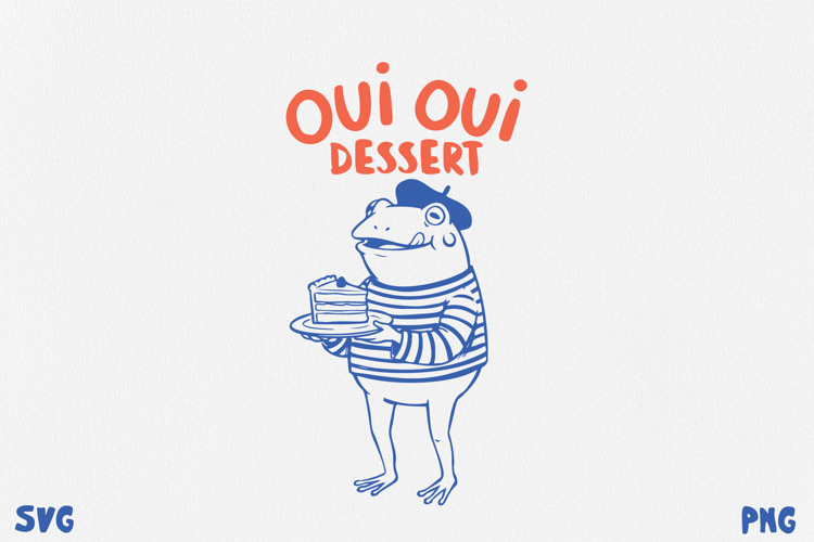 Paris Frog Quotes PNG SVG. Funny French Café Frog.