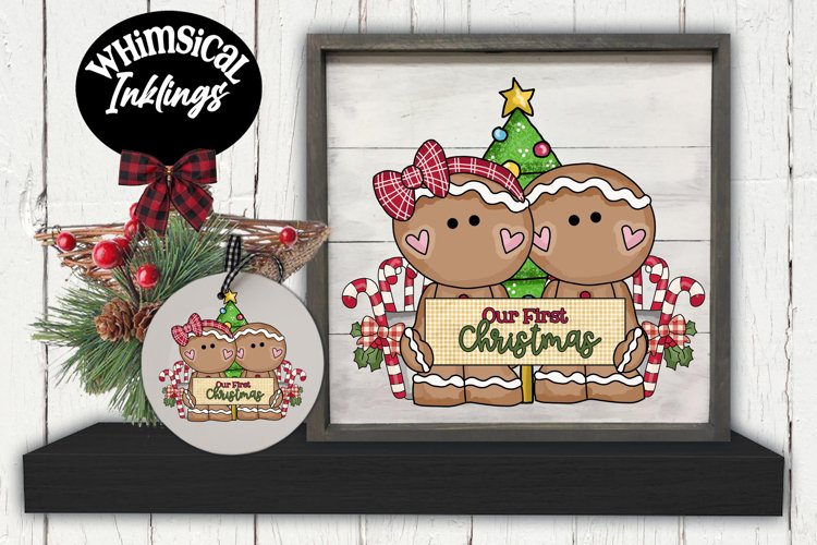 Our First Christmas-Gingerbread Sublimation example image 1