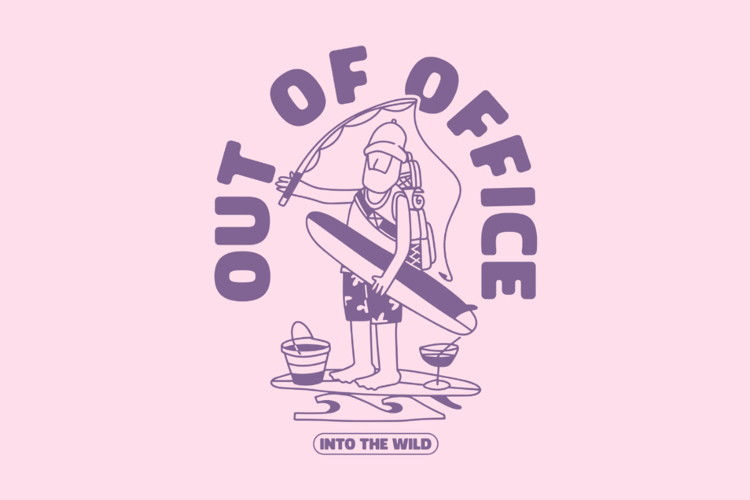 Out of Office Summer Travel Quotes T-shirt Design