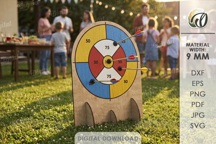 3D Outdoor Game Laser Cut. Kids Activity SVG. Target game