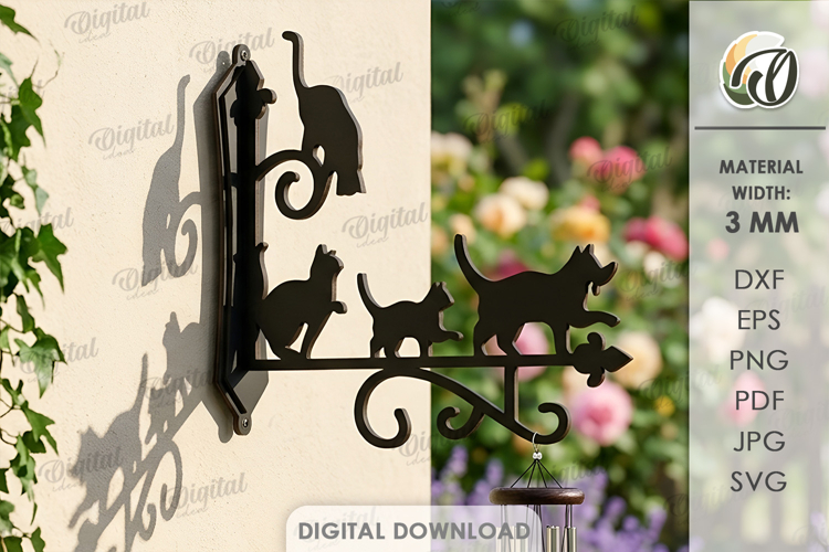 Outdoor Wall Bracket Laser Cut. Hanging SIgn SVG