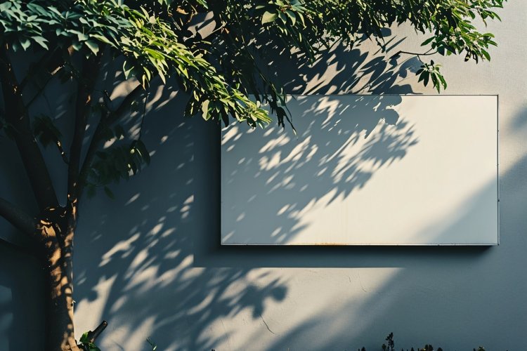 Sign Board Mockup on Building Wall example image 1