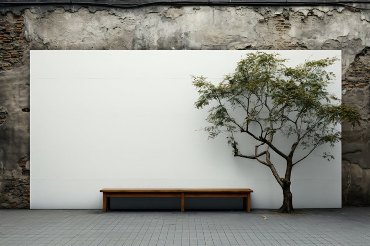 Sign Board Mockup on Wall