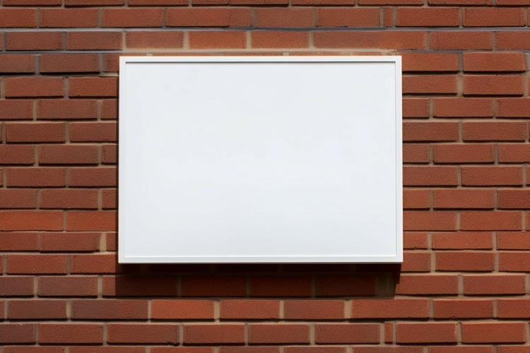 Sign Board Mockup on Building Wall
