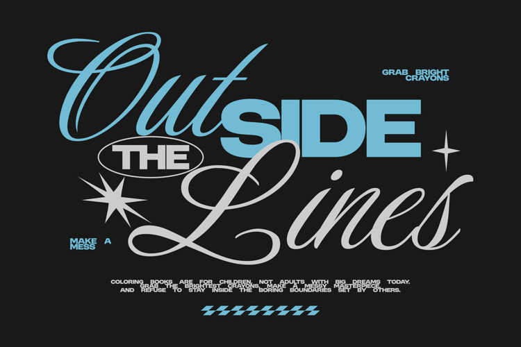 Outside the Lines Funny Typography Quote T shirt Design