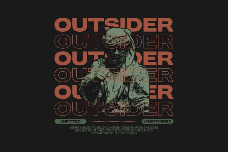 Outsider Unfitted Unbothered Streetwear T-shirt