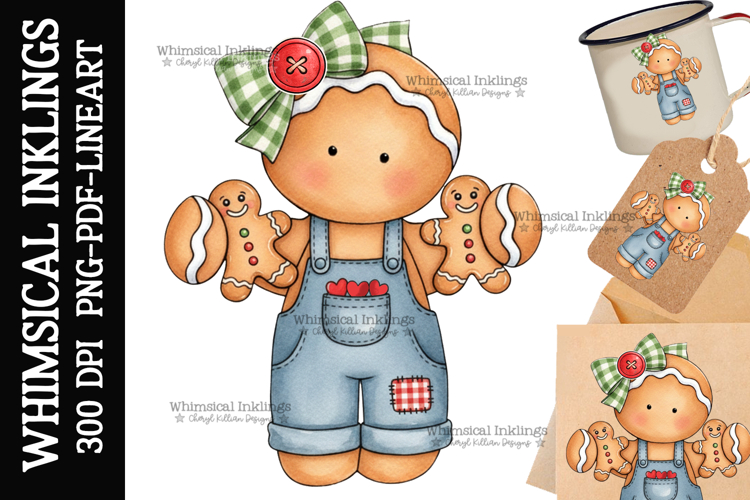 Overall Gingerbread Sublimation Clipart| DTF Clipart