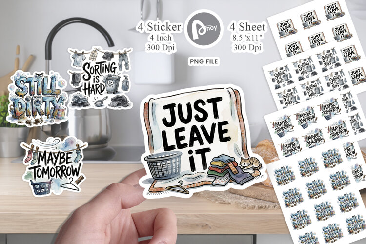 Laundry Day Outbursts Sticker example image 1