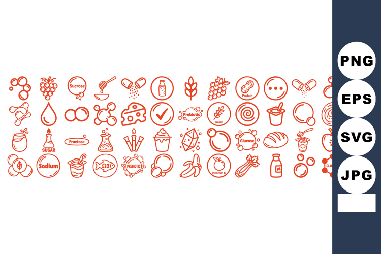 Nutrition Science Icons Clipart Bundle for Healthy Living