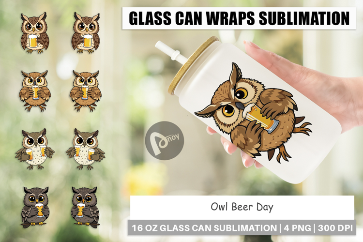 Glass Can Owl Beer Day