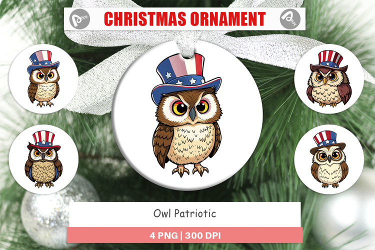 Ornament Owl Patriotic