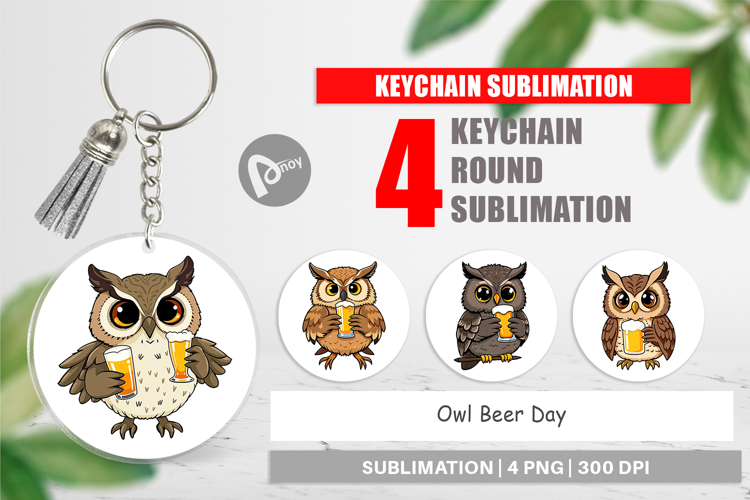 Keychain Owl Beer Day