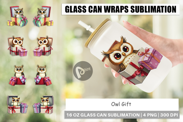 Glass Can Owl Gift