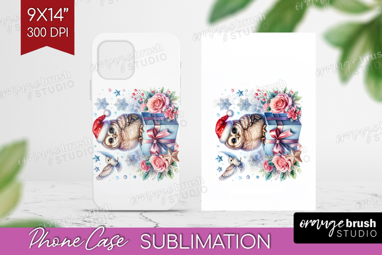 Owl Pastel Christmas Phone Case PNG Coquette Xmas Case PNG