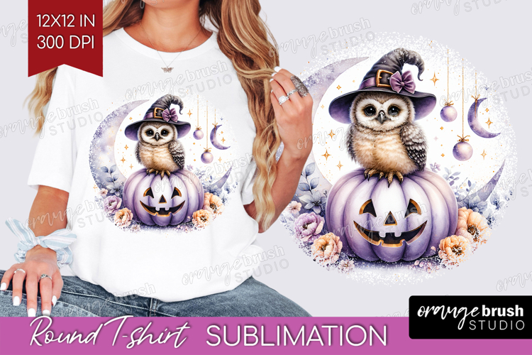 Owl Halloween Round Tshirt Background Coquette PNG