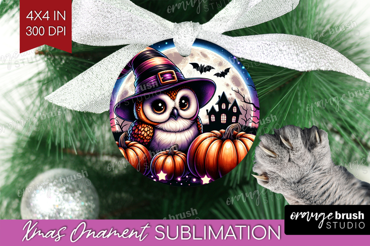 Owl Halloween Ornament PNG Cute Animal PNG Sublimation