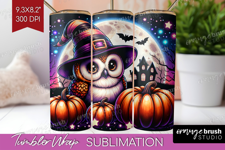 Owl Halloween Tumbler Wrap Cute Animal Tumbler PNG