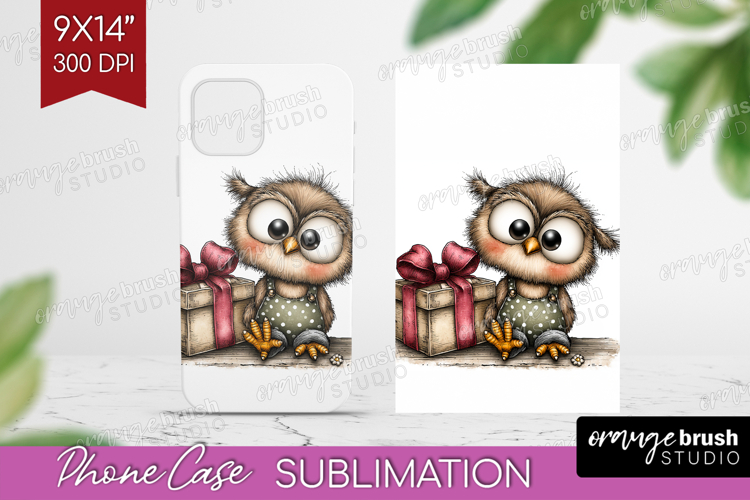 Owl Valentine Phone Case PNG Whimsical Animal Case PNG