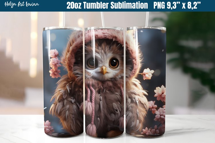 Owl 20 OZ Skinny Tumbler Sublimation | Autumn PNG