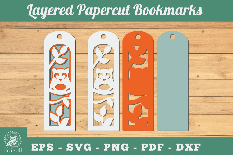Owl 3D Papercut Bookmarks SVG