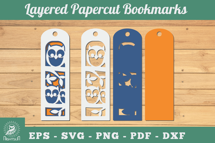 Owl 3D Papercut Bookmarks SVG