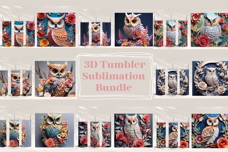 Owl 3d Sublimation Bundle | 3d Tumbler Wrap Bundle