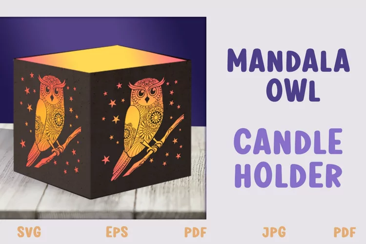 Mandala Owl Papercut Lantern | SVG cut file