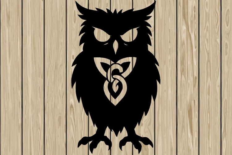 Halloween Owl celtic stencil silhouette SVG