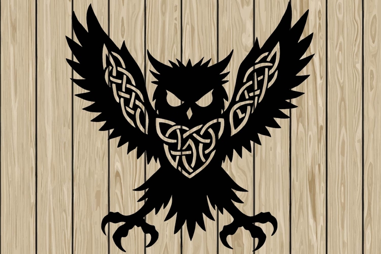 Halloween Owl celtic stencil silhouette SVG