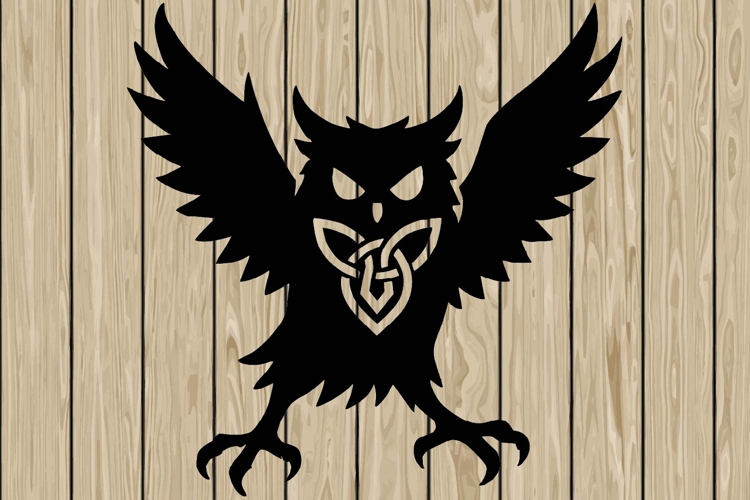 Halloween Owl celtic stencil silhouette SVG