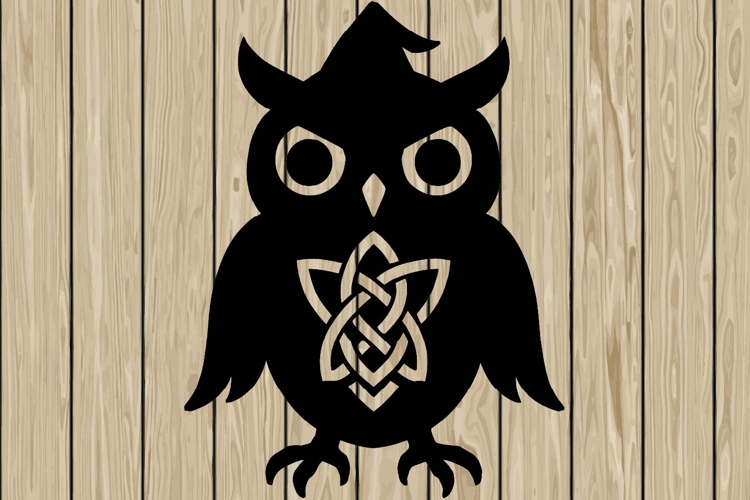 Halloween Owl celtic stencil silhouette SVG