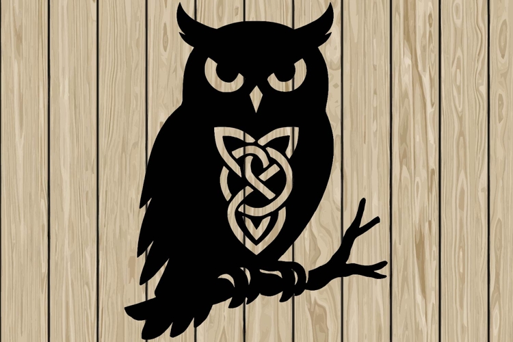Halloween Owl celtic stencil silhouette SVG