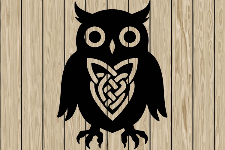 Halloween Owl celtic stencil silhouette SVG
