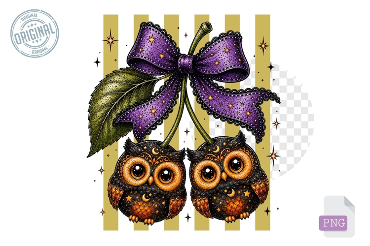 Owl Cherry Halloween Bow PNG Clipart Spooky Artwork