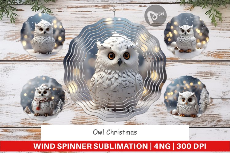 Wind Spinner Owl Christmas