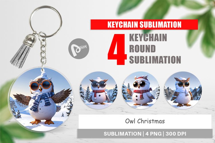 Keychain Owl Christmas