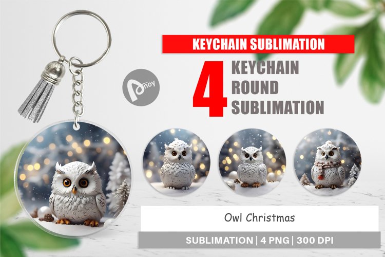 Keychain Owl Christmas