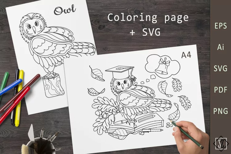 Owl. Coloring SVG