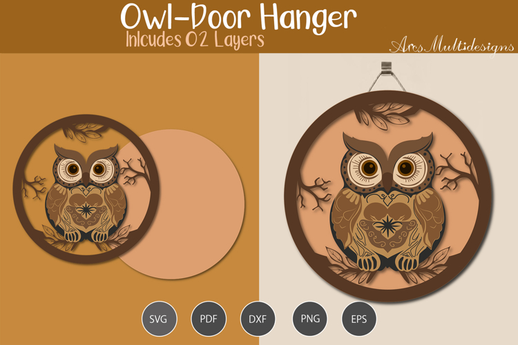Owl Door Hanger SVG