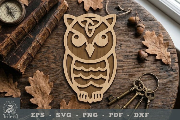 Owl Lasercut Decoration 1 example image 1