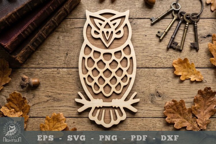 Owl Lasercut Decoration 4 example image 1