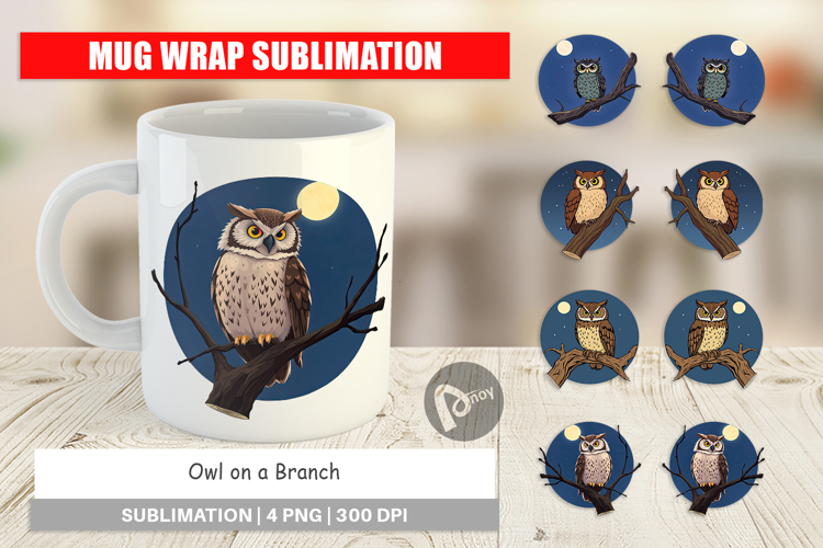 Mug Wrap Branch Owl